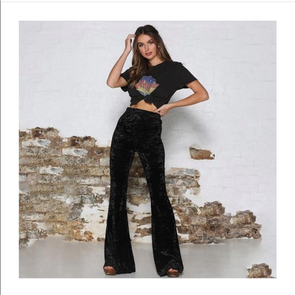 Black velvet bell bottoms- look just as pictured